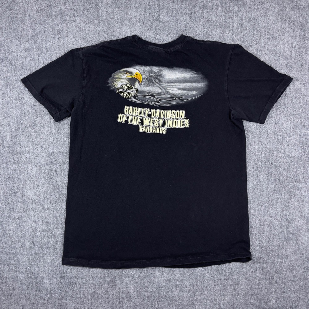 Harley-Davidson West Indies T-Shirt Mens Large Black Barbados 2013 Graphic Tee